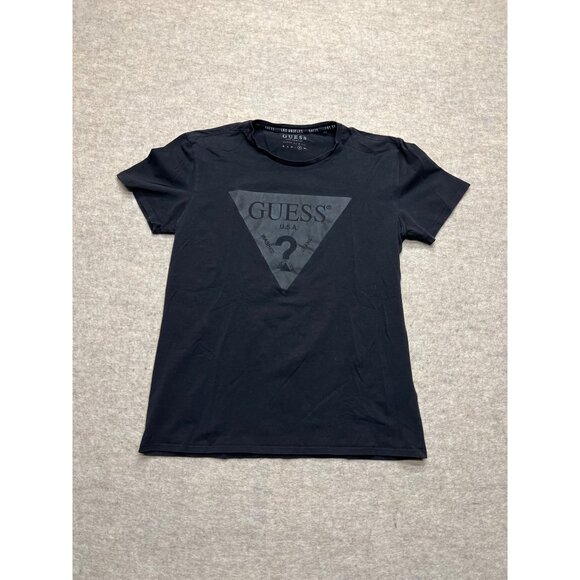 Guess Super Slim Fit Crewneck Short Sleeve Black T-shirt Men's XL - Picture 1 of 6